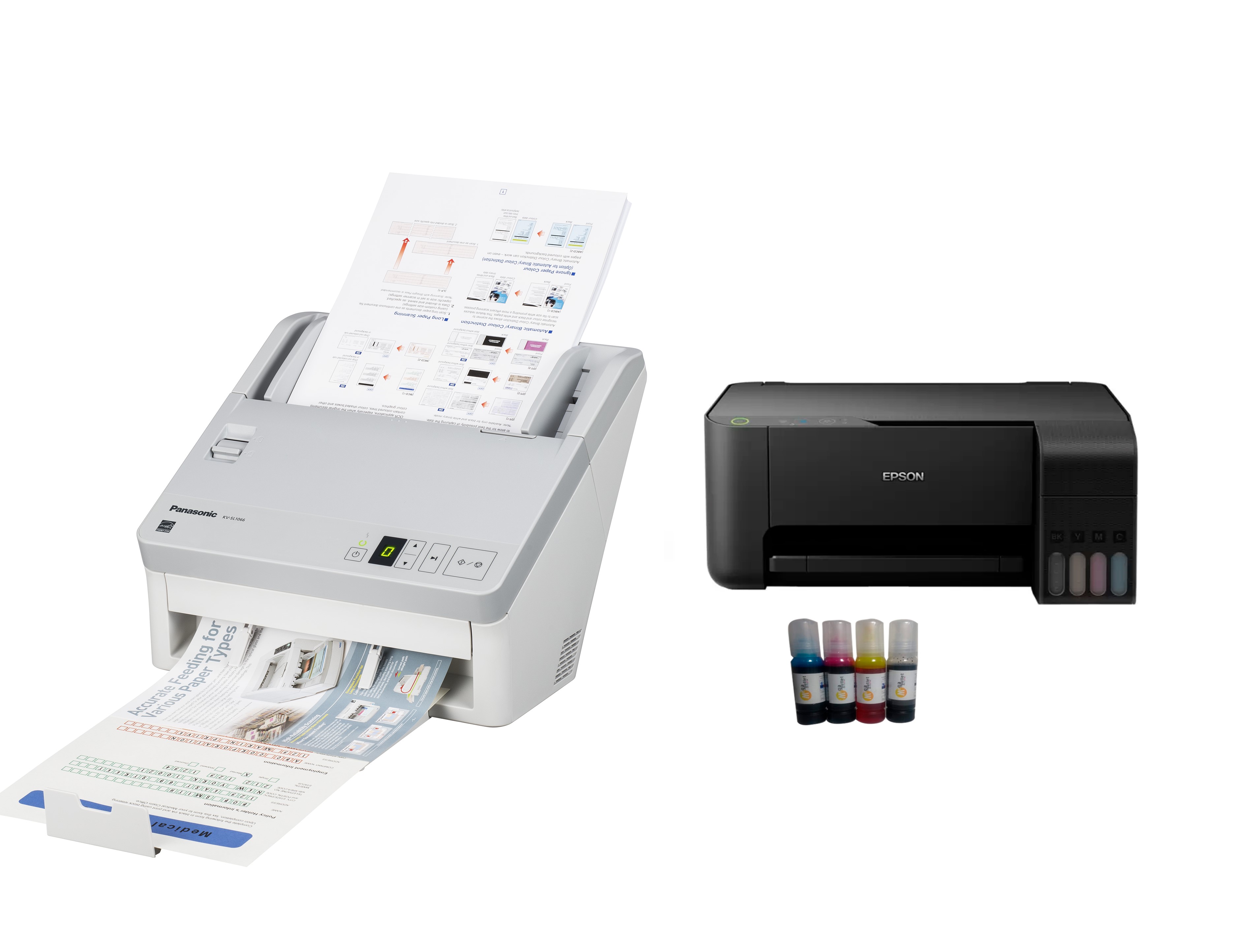 COMBO OFICINA impresora EPSON L3110 tinta MOI – ESCANER PANASONIC KV-SL1066  .